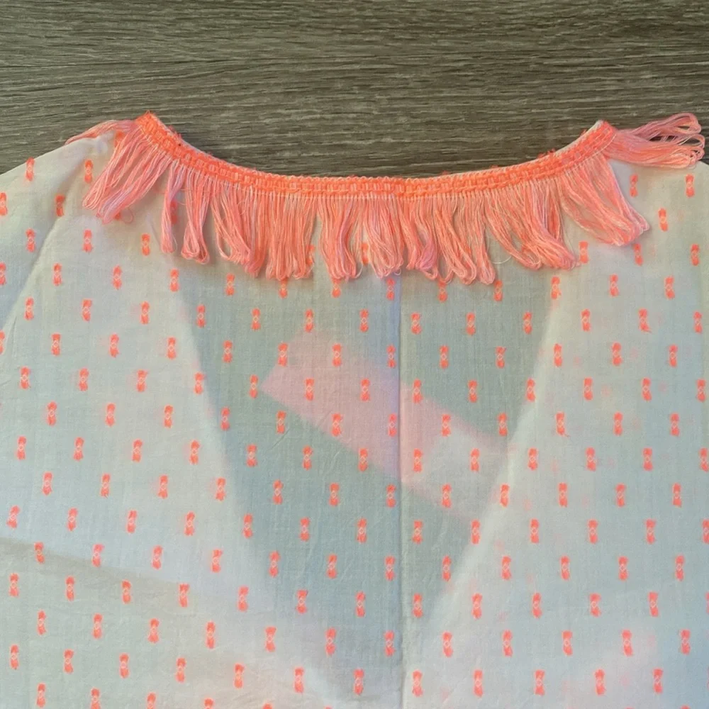 Lilly Pulitzer Kipper Coverup, NWT, Size S/M, Neon Clip, Tangelo, Coral & White - Picture 7 of 8